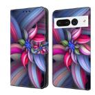 For Google Pixel 7 Pro Crystal 3D Shockproof Protective Leather Phone Case(Colorful Flower) - 1