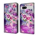 For Google Pixel 7a Crystal 3D Shockproof Protective Leather Phone Case(Butterfly) - 1