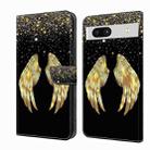 For Google Pixel 7a Crystal 3D Shockproof Protective Leather Phone Case(Golden Wings) - 1