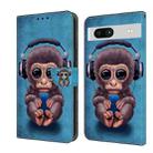 For Google Pixel 7a Crystal 3D Shockproof Protective Leather Phone Case(Orangutan) - 1