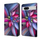 For Google Pixel 7a Crystal 3D Shockproof Protective Leather Phone Case(Colorful Flower) - 1