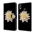 For Huawei P20 Lite Crystal 3D Shockproof Protective Leather Phone Case(White Flower) - 1