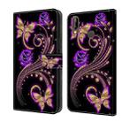 For Huawei P20 Lite Crystal 3D Shockproof Protective Leather Phone Case(Purple Flower Butterfly) - 1