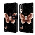 For Huawei P20 Pro Crystal 3D Shockproof Protective Leather Phone Case(Pink Diamond Butterfly) - 1