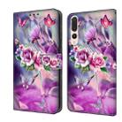 For Huawei P20 Pro Crystal 3D Shockproof Protective Leather Phone Case(Butterfly) - 1