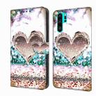 For Huawei P30 Pro Crystal 3D Shockproof Protective Leather Phone Case(Pink Diamond Heart) - 1