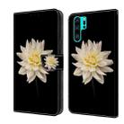 For Huawei P30 Pro Crystal 3D Shockproof Protective Leather Phone Case(White Flower) - 1