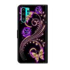 For Huawei P30 Pro Crystal 3D Shockproof Protective Leather Phone Case(Purple Flower Butterfly) - 3