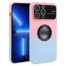 For iPhone 13 Pro Gradient Silicone Shockproof Magsafe Phone Case with Lens Film(Pink Blue) - 1