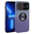 For iPhone 13 Pro Gradient Silicone Shockproof Magsafe Phone Case with Lens Film(Grey Purple) - 1