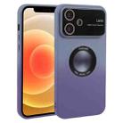 For iPhone 12 Gradient Silicone Shockproof Magsafe Phone Case with Lens Film(Grey Purple) - 1