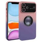 For iPhone 11 Gradient Silicone Shockproof Magsafe Phone Case with Lens Film(Pink Purple) - 1