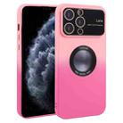 For iPhone 11 Pro Max Gradient Silicone Shockproof Magsafe Phone Case with Lens Film(Pink Rose) - 1
