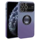 For iPhone 11 Pro Max Gradient Silicone Shockproof Magsafe Phone Case with Lens Film(Grey Purple) - 1