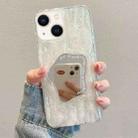 For iPhone 14 Plus Embossed Rock Texture Mirror TPU Phone Case(Translucent) - 1