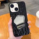 For iPhone 14 Embossed Rock Texture Mirror TPU Phone Case(Black) - 1