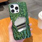 For iPhone 14 Pro Embossed Rock Texture Mirror TPU Phone Case(Green) - 1