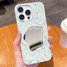 For iPhone 14 Pro Embossed Rock Texture Mirror TPU Phone Case(Milk Green) - 1