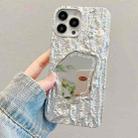 For iPhone 14 Pro Max Embossed Rock Texture Mirror TPU Phone Case(Space Silver) - 1