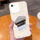 For iPhone SE 2022 /2020 / 8 / 7 Embossed Rock Texture Mirror TPU Phone Case(Milk White) - 1