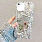 For iPhone SE 2022 /2020 / 8 / 7 Embossed Rock Texture Mirror TPU Phone Case(Space Silver) - 1