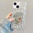For iPhone 13 Embossed Rock Texture Mirror TPU Phone Case(Space Silver) - 1