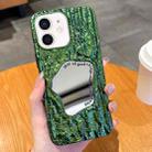 For iPhone 12 Embossed Rock Texture Mirror TPU Phone Case(Green) - 1