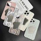 For iPhone 12 Pro Max Embossed Rock Texture Mirror TPU Phone Case(Milk White) - 3