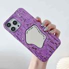 For iPhone 12 Pro Max Embossed Rock Texture Mirror TPU Phone Case(Milk White) - 4