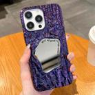 For iPhone 12 Pro Embossed Rock Texture Mirror TPU Phone Case(Deep Purple) - 1