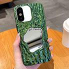 For iPhone X / XS Embossed Rock Texture Mirror TPU Phone Case(Green) - 1