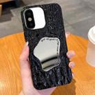 For iPhone X / XS Embossed Rock Texture Mirror TPU Phone Case(Black) - 1