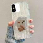 For iPhone X / XS Embossed Rock Texture Mirror TPU Phone Case(Translucent) - 1