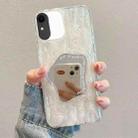 For iPhone XR Embossed Rock Texture Mirror TPU Phone Case(Translucent) - 1