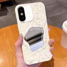 For iPhone XS Max Embossed Rock Texture Mirror TPU Phone Case(Milk White) - 1