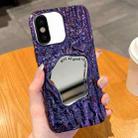 For iPhone XS Max Embossed Rock Texture Mirror TPU Phone Case(Deep Purple) - 1