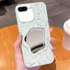 For iPhone 8 Plus / 7 Plus Embossed Rock Texture Mirror TPU Phone Case(Milk Green) - 1