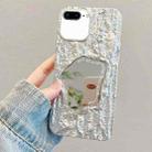 For iPhone 8 Plus / 7 Plus Embossed Rock Texture Mirror TPU Phone Case(Space Silver) - 1