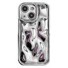 For iPhone 14 Plus Electroplating Meteorite Texture TPU Phone Case(Silver) - 1