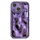 For iPhone 14 Plus Electroplating Meteorite Texture TPU Phone Case(Purple) - 1