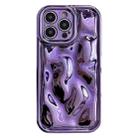 For iPhone 14 Pro Electroplating Meteorite Texture TPU Phone Case(Purple) - 1