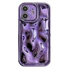 For iPhone 12 Electroplating Meteorite Texture TPU Phone Case(Purple) - 1