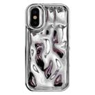 For iPhone X / XS Electroplating Meteorite Texture TPU Phone Case(Silver) - 1