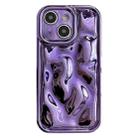 For iPhone 15 Plus Electroplating Meteorite Texture TPU Phone Case(Purple) - 1