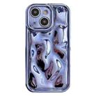 For iPhone 15 Electroplating Meteorite Texture TPU Phone Case(Blue) - 1