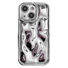 For iPhone 15 Electroplating Meteorite Texture TPU Phone Case(Silver) - 1