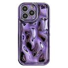 For iPhone 16 Pro Max Electroplating Meteorite Texture TPU Phone Case(Purple) - 1