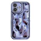 For iPhone 16 Plus Electroplating Meteorite Texture TPU Phone Case(Blue) - 1