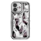 For iPhone 16 Plus Electroplating Meteorite Texture TPU Phone Case(Silver) - 1