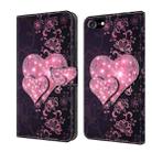 For iPhone 6 Plus / 7 Plus / 8 Plus Crystal 3D Shockproof Protective Leather Phone Case(Lace Love) - 1